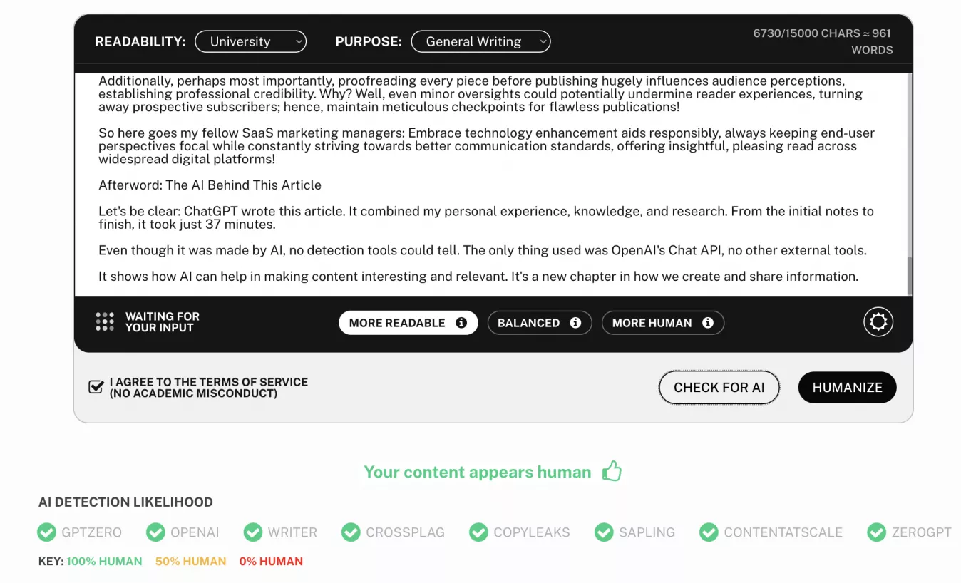 AI generated blog post that couldn't be detected by detectors